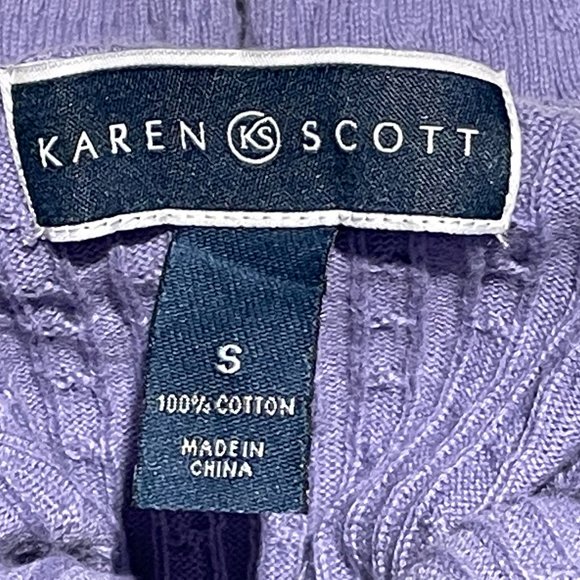 EUC Karen Scott Mock Turtleneck Sweater, Lilac-Purple, Cotton, Petite Small - Picture 8 of 9